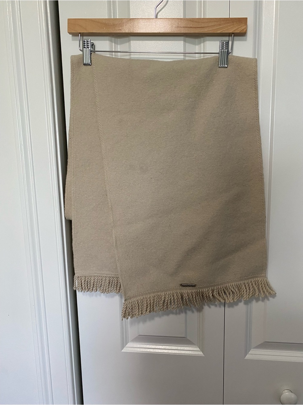 Geiger Beige Fringe Women’s Scarf Classic Neutral Style